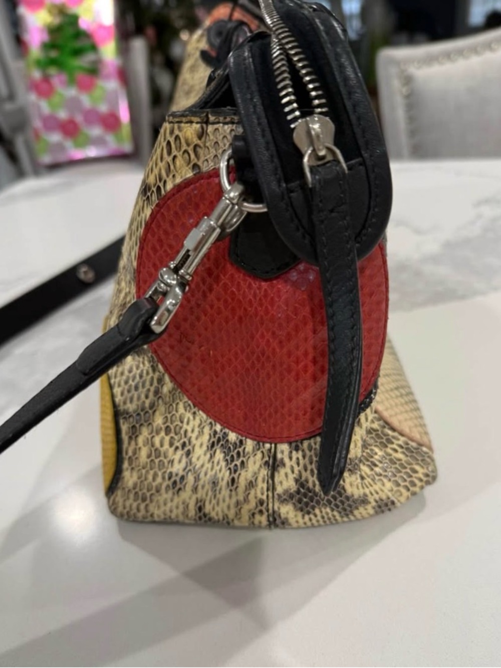 🐍 Fendi Exotic Python Multi-Color Dot Shoulder / Crossbody Bag (Authentic) - Picture 2 of 7
